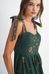 EMBROIDERED TIERED MAXI DRESS- HUNTER