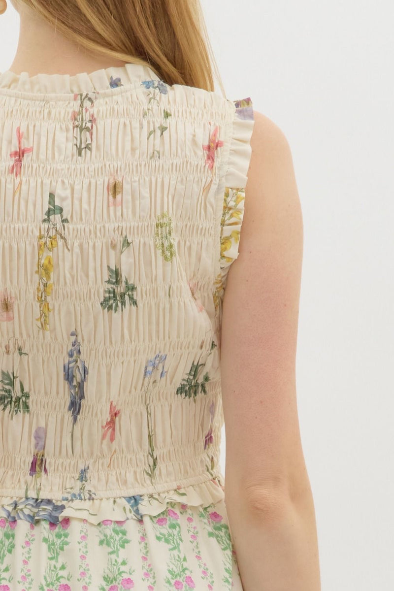 WHIMS TIERED MIDI DRESS- CREAM