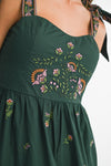 EMBROIDERED TIERED MAXI DRESS- HUNTER