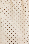 DOTTED MIDI CAMI DRESS- BROWN/CREAM