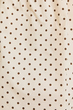 DOTTED MIDI CAMI DRESS- BROWN/CREAM