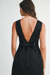LUXE BOW BACK MINI DRESS- BLACK