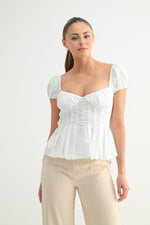 REGENCY CHARM PUFF TOP- WHITE