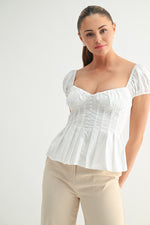 REGENCY CHARM PUFF TOP- WHITE