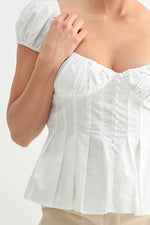 REGENCY CHARM PUFF TOP- WHITE