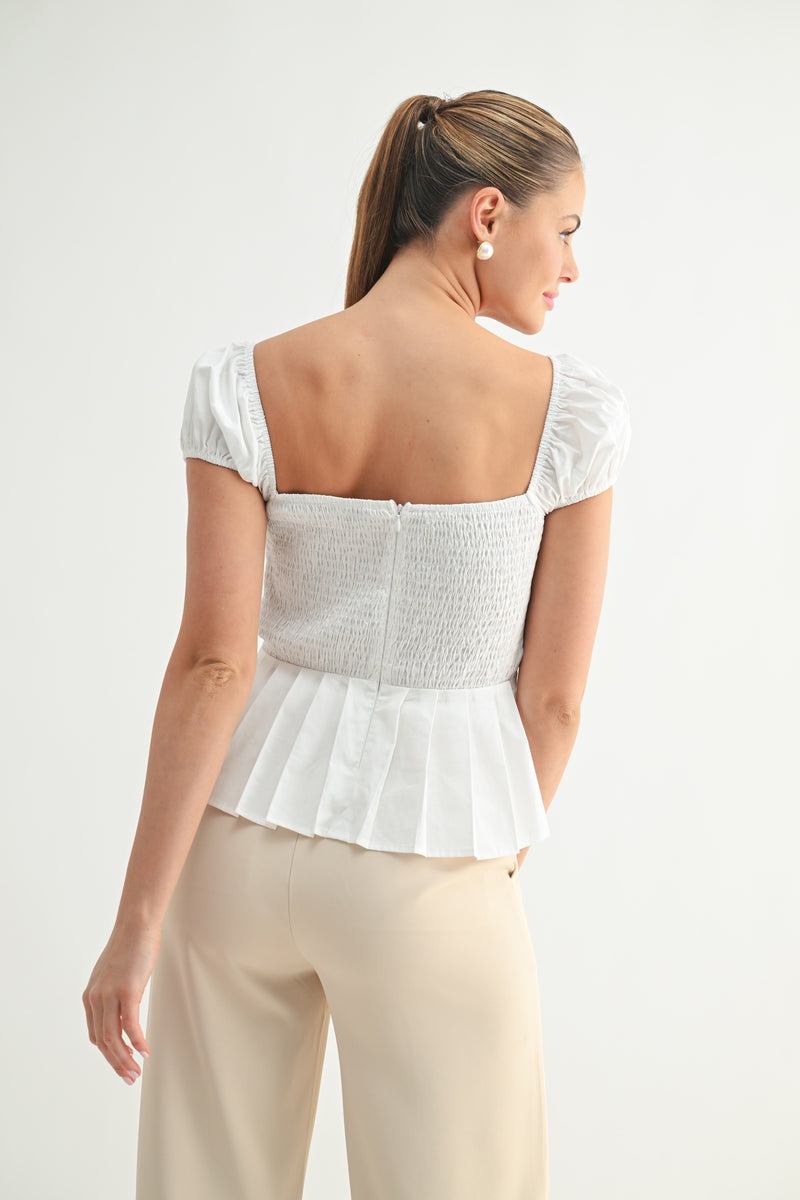 REGENCY CHARM PUFF TOP- WHITE