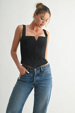 REFINED CORSET TOP- BLACK