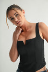 REFINED CORSET TOP- BLACK