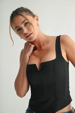 REFINED CORSET TOP- BLACK