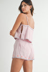 CARMEN EMBROIDERED SHORTS- MAUVE