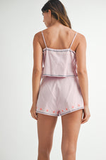 CARMEN EMBROIDERED SHORTS- MAUVE
