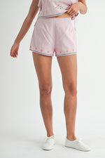CARMEN EMBROIDERED SHORTS- MAUVE