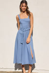 HEAVEN SENT BELTED DRESS- BLUE HARBOR