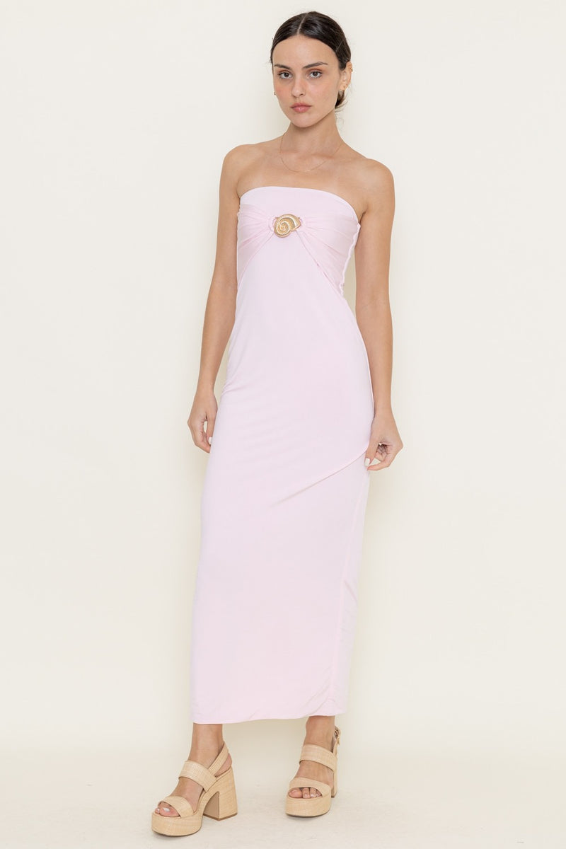 SEASHELL MAXI DRESS- PINK