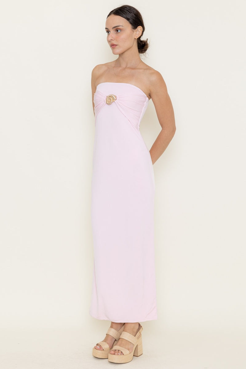 SEASHELL MAXI DRESS- PINK