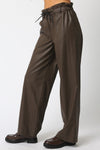 ALANA FAUX LEATHER PANT- BROWN