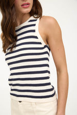 STRIPED KNIT TANK- NAVY