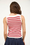 STRIPED KNIT TANK- RED
