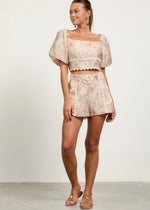 PAISLEY SQUARE NECK TOP- CREAM MULTI