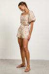 PAISLEY SQUARE NECK TOP- CREAM MULTI