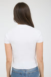 GOLD BUTTON KNIT TOP- WHITE