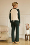 SPORTY RIBBED KNIT- CREAM/GREEN