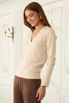 POLO KNIT TOP- CREAM