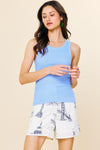 KNIT STRETCH TANK- LIGHT BLUE