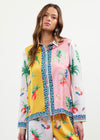 TROPICS SATIN BLOUSE- SUNFLOWER