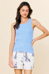 KNIT STRETCH TANK- LIGHT BLUE