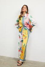 TROPICS SATIN BLOUSE- SUNFLOWER