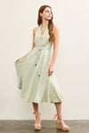 MINT HALTER TIED MIDI DRESS- MINT