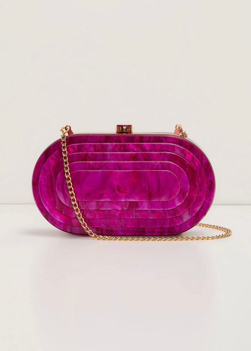 JIMBERLY ACRYLIC PURSE- HOT PINK