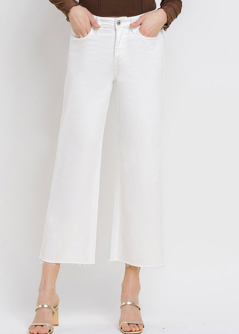OLIVIA WIDE LEG DENIM- WHITE