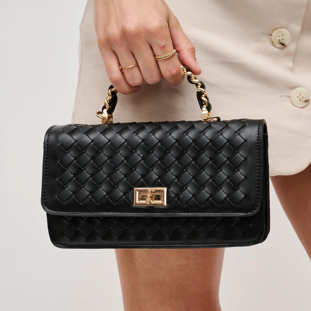 LULU WOVEN PURSE- BLACK