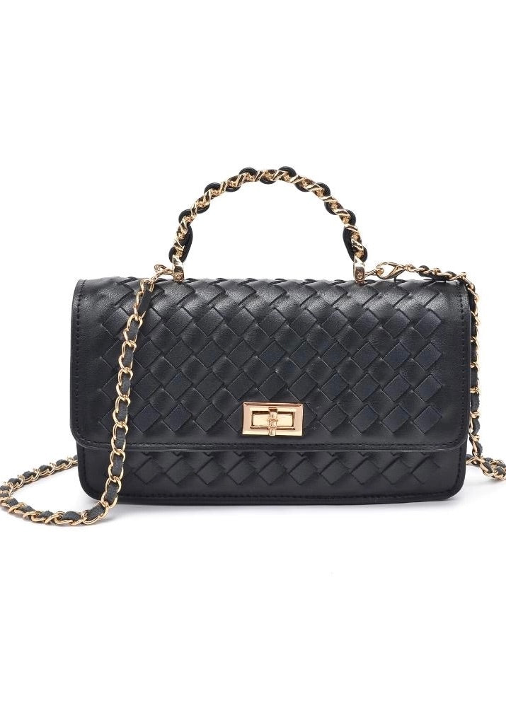 LULU WOVEN PURSE- BLACK