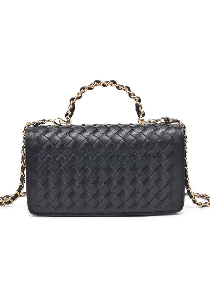 LULU WOVEN PURSE- BLACK