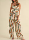 MULTI STRIPED WIDE LEG PANT- MULTI