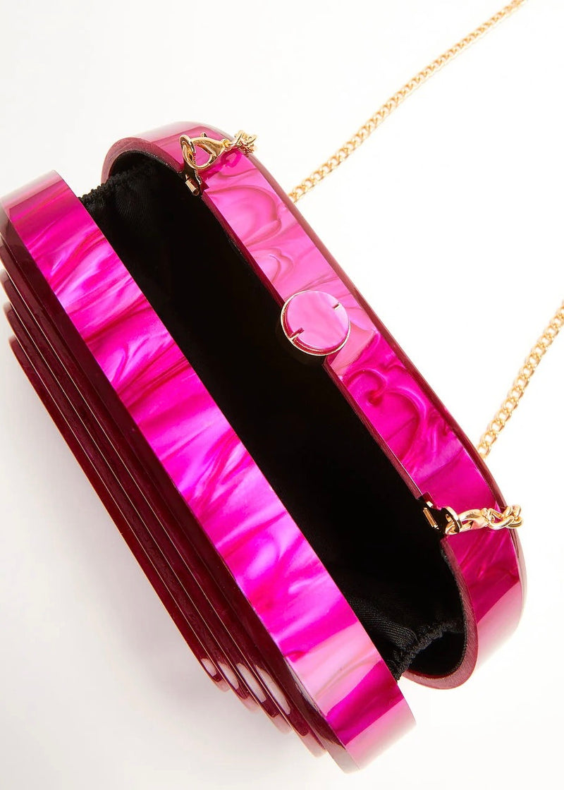 JIMBERLY ACRYLIC PURSE- HOT PINK