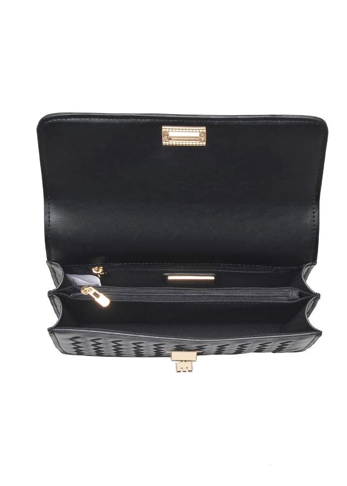 LULU WOVEN PURSE- BLACK