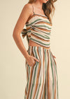 MULTI STRIPED WIDE LEG PANT- MULTI