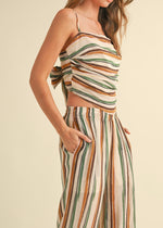 MULTI STRIPED WIDE LEG PANT- MULTI