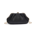 TRIANA STRAW CLUTCH- BLACK