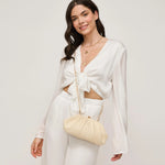 TRIANA STRAW CLUTCH- IVORY