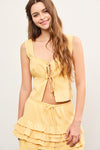 SCALLOPED TRIM TIE TOP- PINA
