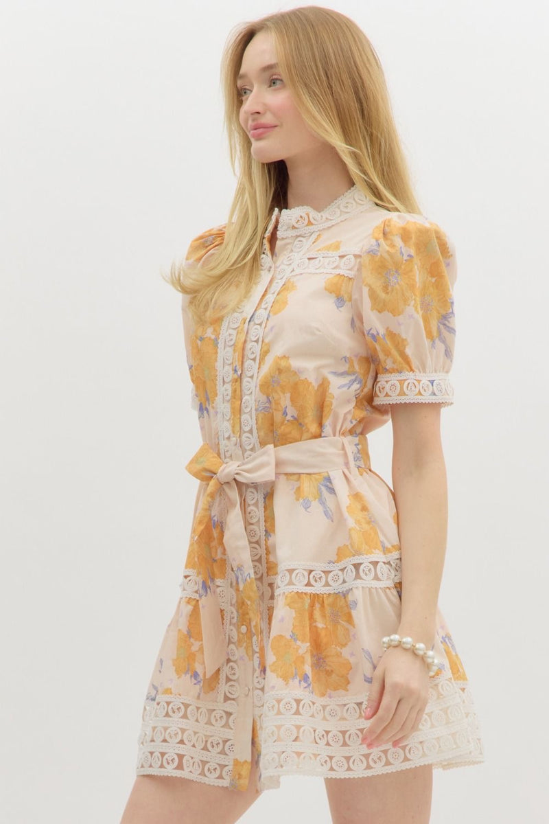 MARIGOLD CROCHET DRESS- YELLOW