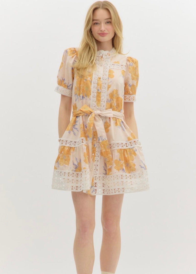 MARIGOLD CROCHET DRESS- YELLOW