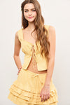 SCALLOPED TRIM TIE TOP- PINA