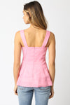 NOOR FLARE LINEN TANK- PINK