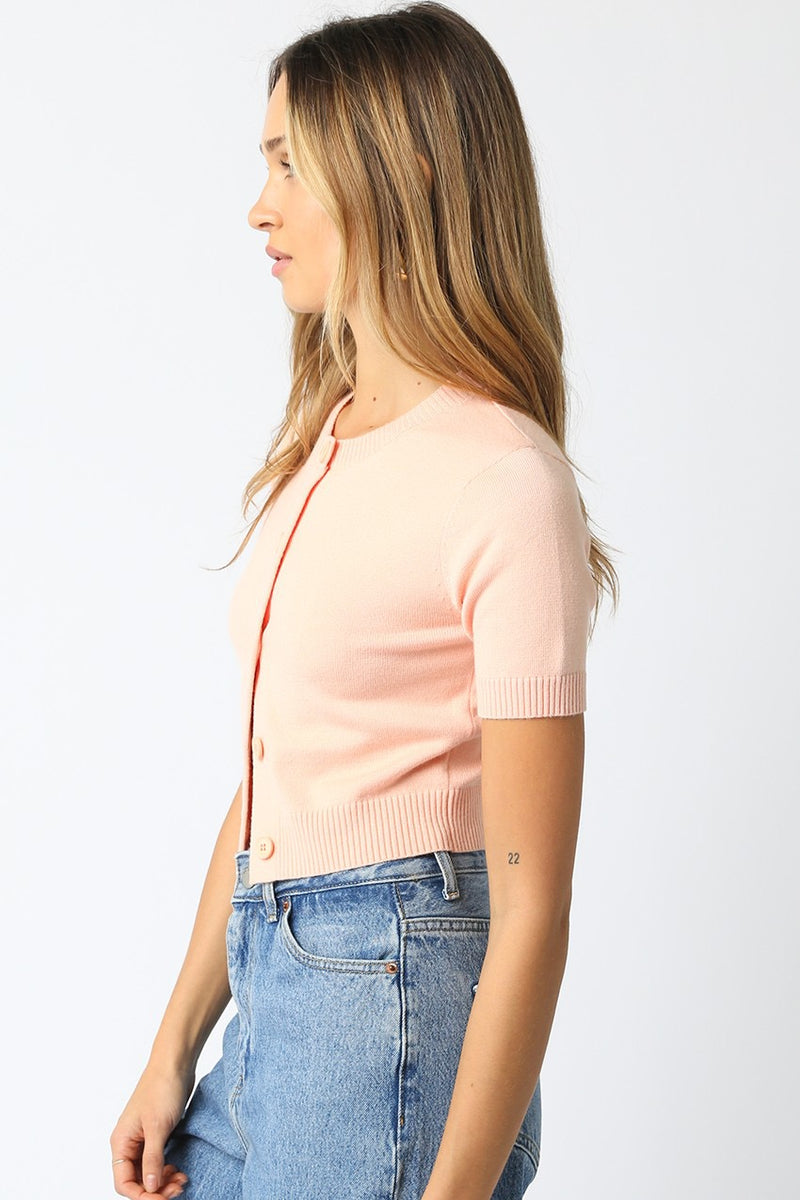 BELLA KNIT CARDIGAN- BLUSH
